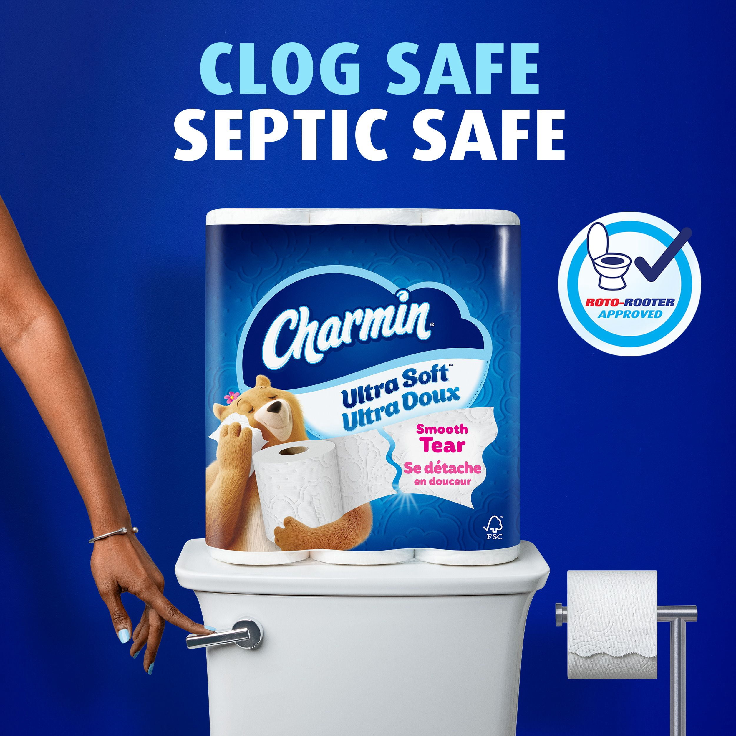 Charmin Ultra Doux, Papier Hygiénique 2 Épaisseurs, 6 Rouleaux (l'Équivalent de 24 Rouleaux Réguliers)