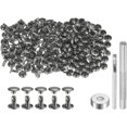 thumbnail image 1 of 200 Sets Leather Rivets 8 x 8mm Metal with 3 Setter Tools Gunmetal, 1 of 7