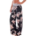 thumbnail image 3 of ORUYROP Womens Wide Leg Yoga Palazzo Pants Casual Printed Drawstring Trousers, 3 of 3