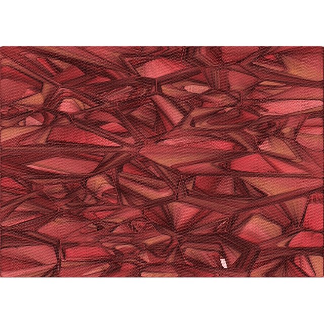 Ahgly Company Machine Washable Indoor Rectangle Transitional Cranberry Red Area Rugs, 7' x 9'