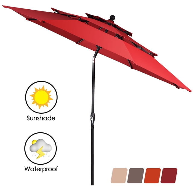 Patiojoy Outdoor Auto-tilt Patio Market Umbrella W/ Double Vented