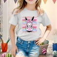 thumbnail image 2 of XDZJLR T-Shirts Filles Enfants Graphique de Pâques Coupe Ample Décontractée Manches Courtes Col Rond pour Garçons Vêtements 2-3 Ans, 2 of 4