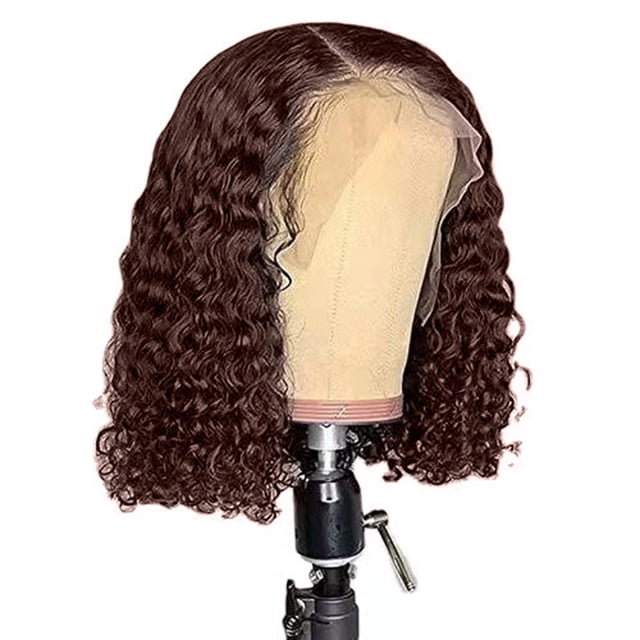 Pisexur Lace Front Wigs Human Hair Small Roll Front Lace Mesh Button Mesh Wrap Stick Soft,Human Hair Wig, Wavy Lace Front Wig, Pre Combed HD Front Black Female Curly Wig, 16 Inches