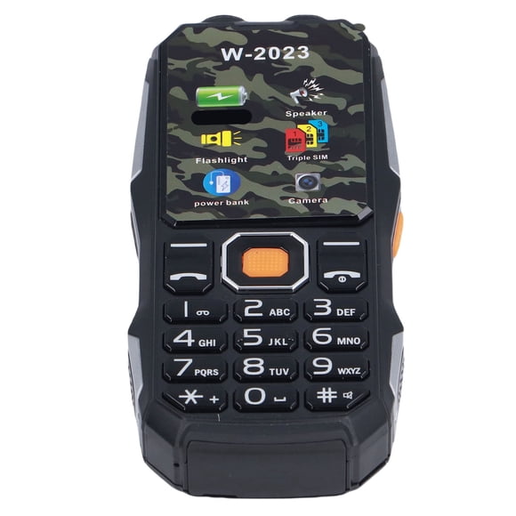 Seniors Cell Phone, 2.6in Ultra Thin, 4800mAh Large Battery, with Triple SIM 2G Emergency Power Bank, Set 9 Family Numbers