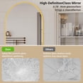 thumbnail image 3 of Eastvita Chic Arched Bathroom Mirror Wall-Mounted Vanity with Metal Frame/Modern Wraparound Design/Rust-Resistant Tempered Glass/Vertical Gold Finish, 3 of 6