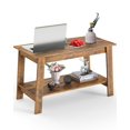thumbnail image 2 of GloryStar Rectangular Coffee Table, Modern Farmhouse Style with 2-Tier Storage Shelf, Ideal Center Table for Living Room or Home Office, 2 of 8