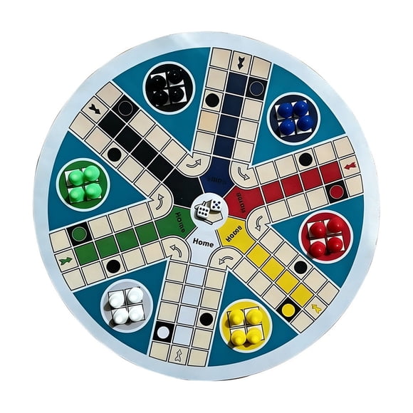 Jouet d'Activité de Développement Précoce, Jouets Sensoriels Montessori d'Éducation, Jeu de Société Rond Ludo Jeu de Stratégie Classique pour 2-6 Joueurs Activité Colorée de Soirée Jeux en Famille Comprend Plateau de Jeu et Pièces de Jeu