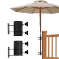 thumbnail image 1 of Support de Parasol de Terrasse en Acier Inoxydable, Pince de Fixation pour Parasol pour Rambarde de Terrasse, Pince de Parasol d'Extérieur Robuste, Noir 2 Pcs, 1 of 5