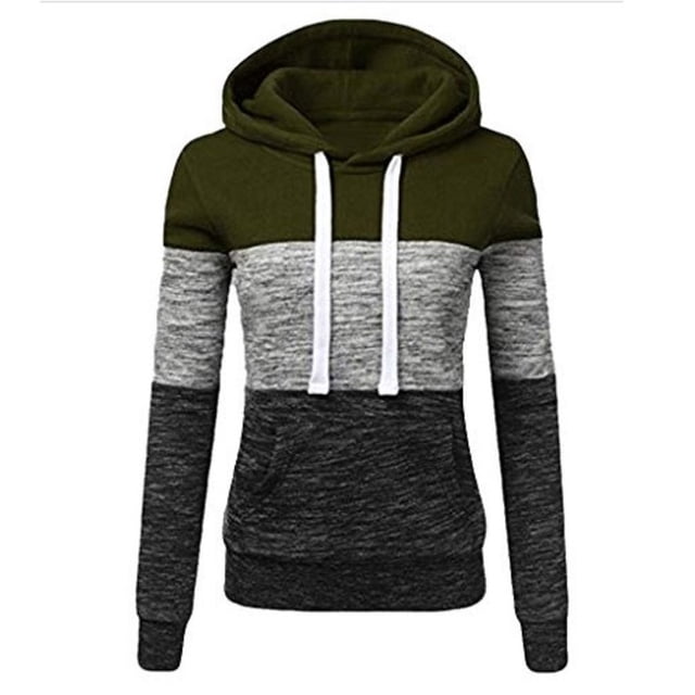 RKSTN Sweat-Shirt pour Femmes Mode Automne Patchwork Couleur Ample Grande Taille Pull Décontracté Poches Manches Longues