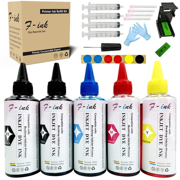 F-Ink 5 Bottles Ink and Refill Kits Compatible for Canon Ink Cartridges 275 276 260 261 245 246 PG-275XL CL 276XL PG-260XL CL-261XL PG-245XL CL-246XL