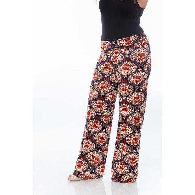 White Mark Pantalon Palazzo Imprimé pour Femmes