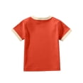 thumbnail image 3 of Penkiiy Tout-Petits Enfants Garçons Filles Mode Confortable Couleur Unie Col Rond Manches Courtes Haut 5 Ans Orange, 3 of 3
