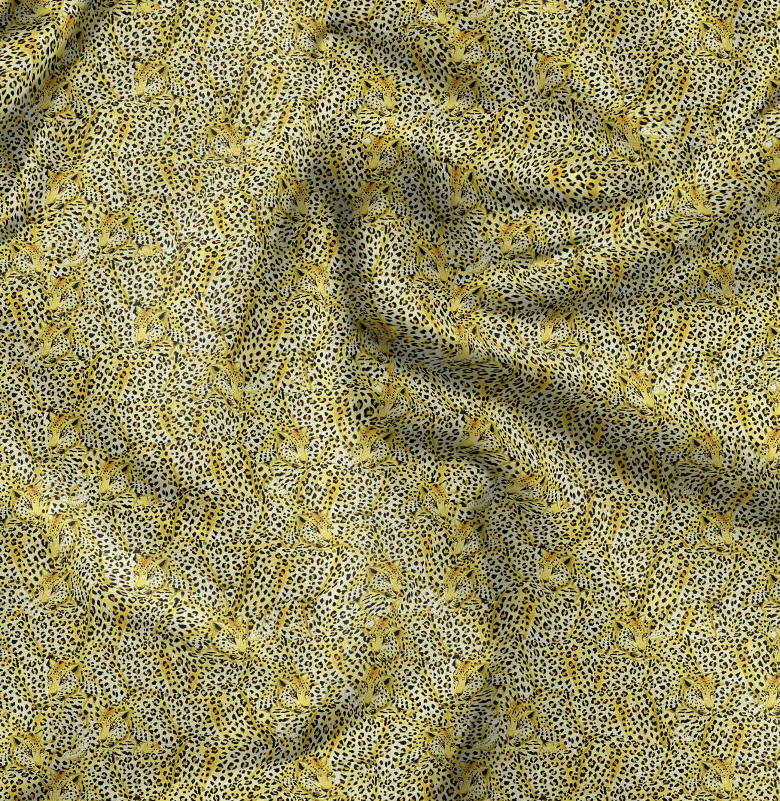 Soimoi Velvet Fabric Leopard Animal Printed Craft Fabric by The Yard 58 Inch Wide