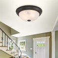 thumbnail image 3 of Yosemite Home Decor 2 Lights Flush Mount in Oil Rubbed Bronze with Marble Glass, 3 of 3