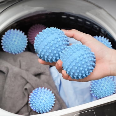 6 Pcs Balles Réutilisables pour Sécheuse à Lessive Adoucisseur de Tissu en Plastique Réduit les Rides Fournitures de Nettoyage Durables Aide au Lavage et au Séchage pour Doux