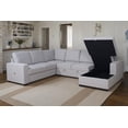 thumbnail image 1 of K-Living Xander Sectional/ Sofa Bed in Grey Fabric with Built-In USB Port, 1 of 2