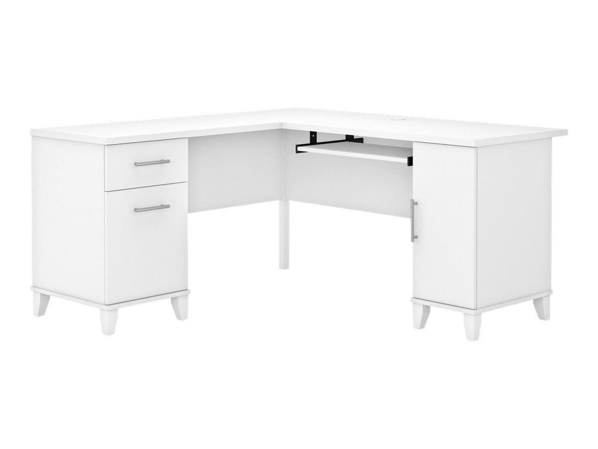Bush Furniture Somerset 60W L Shaped Desk with Storage White