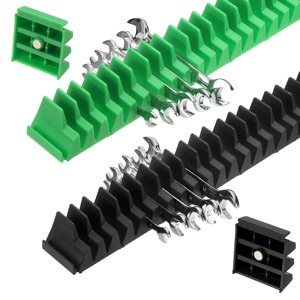 46pcs Organisateur de clé magnétique pour boîte à outils, porte-outils de clé modulaire magnétique 46 Outils Tiroir Tige de cliquet Couvertures offset, Vert Noir
