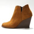 thumbnail image 3 of Mikilon Bottines Courtes pour Femmes en Suède à Talons Compensés avec Fermeture Éclair, Couleur Unie, Bout Rond, 3 of 9