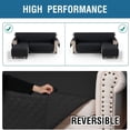 thumbnail image 4 of CHOK L-Shape Sofa Slipcover Sectional 3 Seater Chaise Cover Pet Dogs Couch Protector  (Black Large), 4 of 8