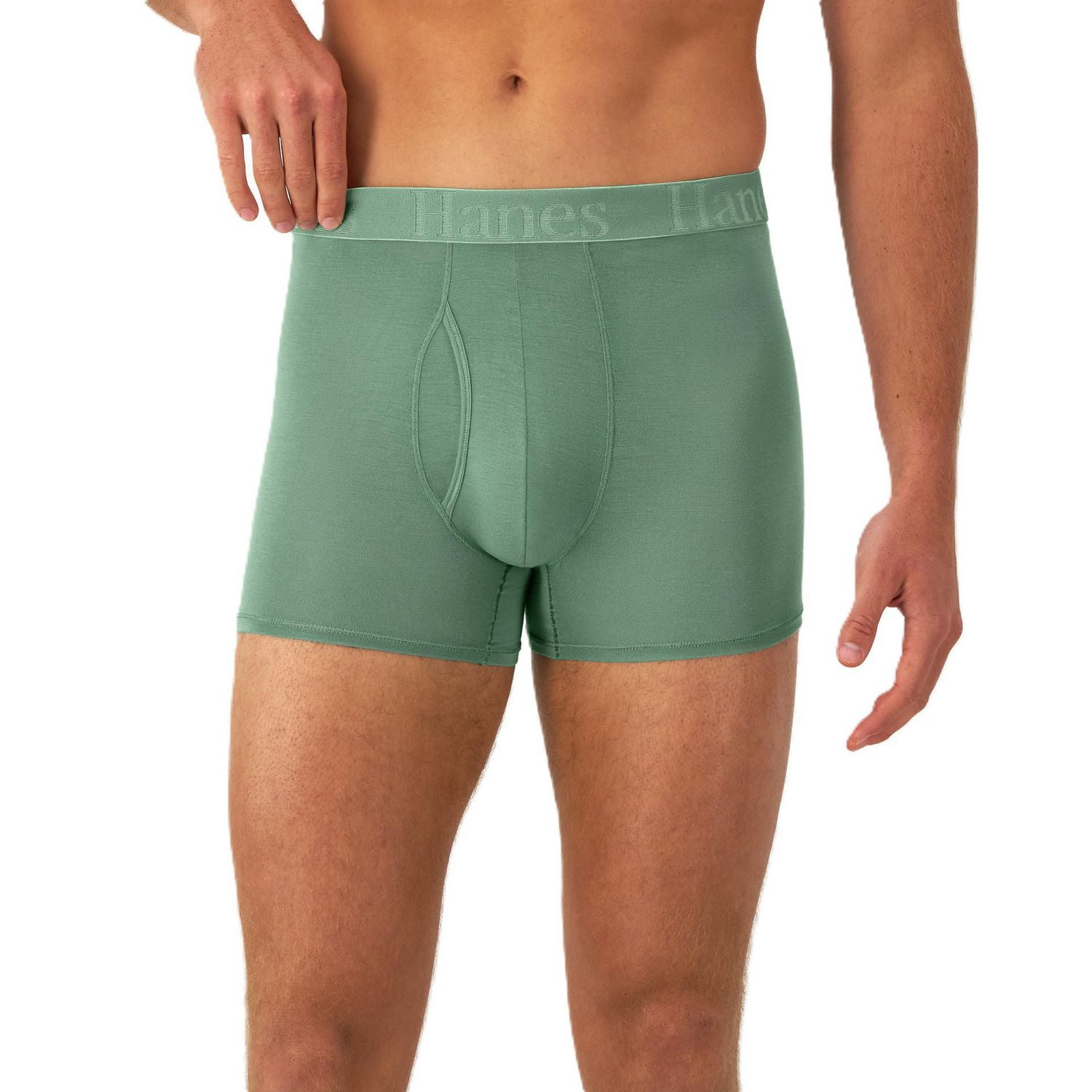 Hanes Originals Men's SuperSoft Trunks Underwear, Total Support Pouch, Black