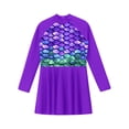 thumbnail image 3 of Sholeno Filles Enfants Cache-Maillot UPF 50 Robe de Natation à Manches Longues Maillot Dermoprotecteur Maillot de Bain Tenue de Plage Haut Violet 8, 3 of 6