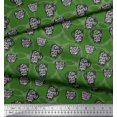 thumbnail image 3 of Soimoi Green Moss Georgette Fabric Life Begins After Coffee Text Decor Fabric Printed Yard 42 Inch Wide, 3 of 5