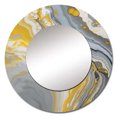 thumbnail image 2 of Designart "Marble Symphony Grey Yellow Expression" Abstract Round Mirror Wall Décor Modern - Large Grey Round Mirror - Round Mirror 23" x 23" Inch, 2 of 5
