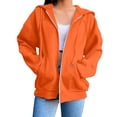 thumbnail image 1 of Mgmyaa Chandail en Molleton pour Femmes Mode Couleur Unie à Capuche avec Poche Manches Raglan Veste à Fermeture Éclair, 1 of 6