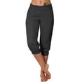 thumbnail image 1 of Timegard Womens Sweatpants Capri Pants Cinch Bottom Solid Color Cropped Joggers Workout Pants with Pockets, 1 of 6
