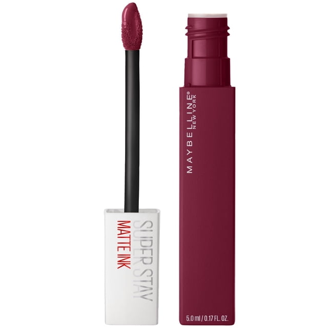 Maybelline New York Superstay Matte InkTM Rouge à Lèvres Longue Tenue, 5 ml, avec Rouge à Lèvres Liquide Mat deep berry sur Applicateur Flèche Noire et tube Rectangulaire Bourgogne Assorti avec Marque Blanche, Conçu pour une Couleur de Lèvres Précise et Longue Tenue.