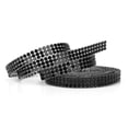 thumbnail image 2 of Garniture de Couture Hotfix Aluminium Maille Strass Rouleau Garniture Accessoires de Vêtements 1.5m 3 Rangées Ruban de Maille Aluminium Ruban Accessoires de Couture Noir, 2 of 8
