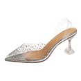 thumbnail image 1 of Sandales à Talons Hauts pour Femmes, Mode, Cristal Transparent, Bout Ouvert, 1 of 1