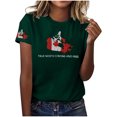 thumbnail image 2 of Weiqiqre Hauts de Printemps pour Femmes T-Shirts à Manches Courtes à Col Rond avec Imprimé Graphique de Lettres Décontractés d'Été Mignons Tees Hauts, 2 of 3