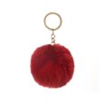 thumbnail image 4 of Fuzzy Ball Keychain Supple Comfortable Lovely Key Rings Adorable Practical Key Chains Women for Children Adults Elderly Students Wine Red 9cm, 4 of 7