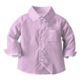 thumbnail image 2 of vdgthytj Toddler Baby Boys Girls Button down Shirts Kids Collared Long Sleeve Uniform Dress Shirt Tops Spring Fall Clothes, 2 of 6