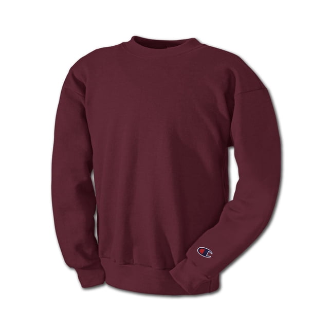 Champion Mens Double Dry Eco Fleece Crew, S, Maroon