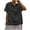 Black, variant on YWIYIUD Cotton Linen Tops for Women Button Down Drawstring Short Sleeve Casual Shirts Breathable Solid Color Loose Women Summer Blouses Casual Dressy Tunic Top Suitable for Indoor and Outdoor Wear S