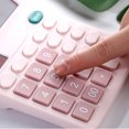 thumbnail image 5 of Calculator 12 Digit Desktop, Xinsrenus Dual-Power Basic Calculator with Large LCD Display, Solar Battery Powered Extra-Large Screen for Office Home School, Pink, 5 of 5