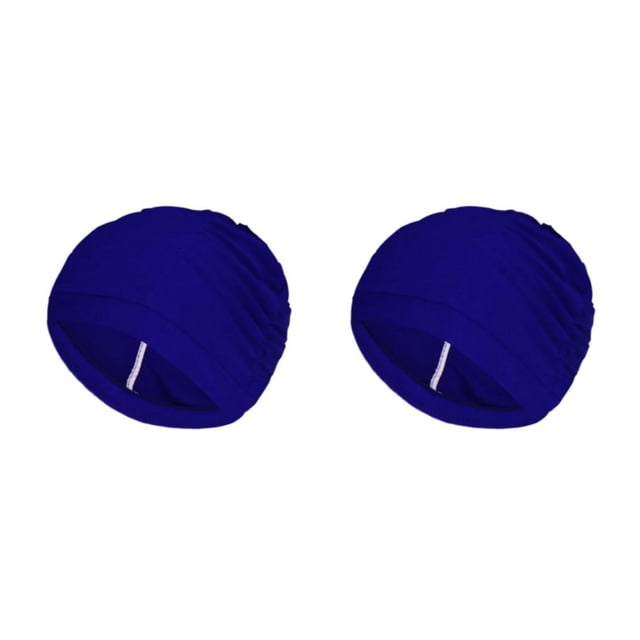 Langgg Nylon Easy To And Durable Stay Comfortable In Women'sSwimming Cap Breathable Fabric Bathing Cap blue 2Set