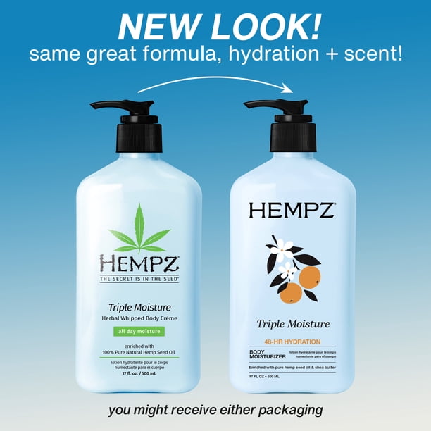 HEMPZ Triple Moisture Herbal Body Moisturizer for dry skin 17oz