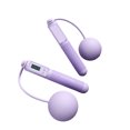 thumbnail image 1 of tredstone PVC Jump Rope Portable Replacement Digital Solid Color Indoor Outdoor Button Control Ergonomic Adjustable Jumping Ropes Purple Ball, 1 of 9
