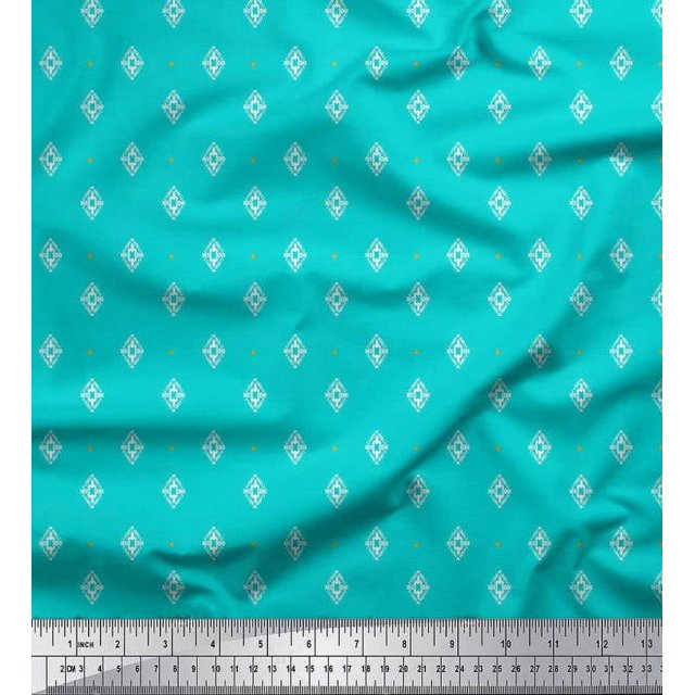Soimoi Rayon Fabric Dot & Geometric Ethnic Fabric Prints by Yard 56 Inch Wide
