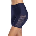 thumbnail image 4 of Womens Swim Shorts Hollow Out Long Swim Shorts High Waisted Swim Capri Pants, 4 of 5