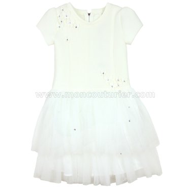 Deux par Deux Robe pour Filles avec Tulle 30 Ans de Style, Tailles 6-12 - 12
