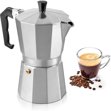 Moka Pot 2 Cup Italian Aluminum Moka Pot 100ML Octagonal Stovetop Espresso Maker for Coffee(1Pcs) Rkxzt