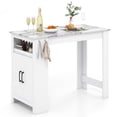 thumbnail image 1 of Gymax 47'' Long Counter Height Table Bar Table Faux Marble Pub Table w/ Cabinet, 1 of 10