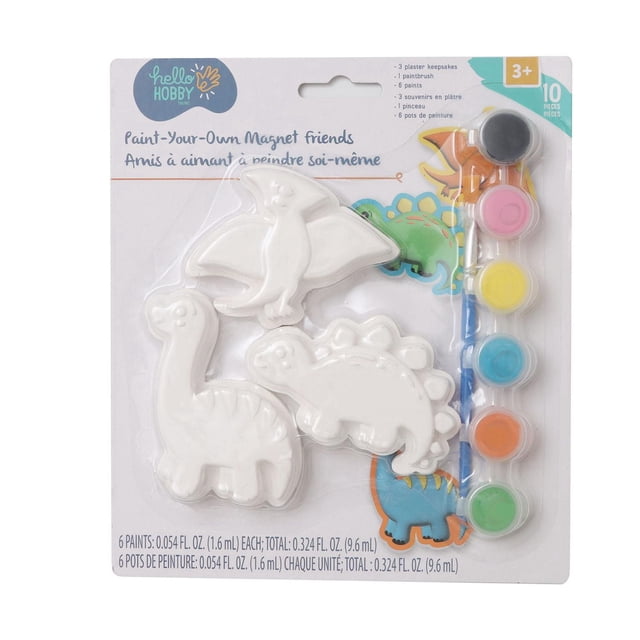 Hello Hobby Paint Your Own Magnet Friends-Dino Plaster