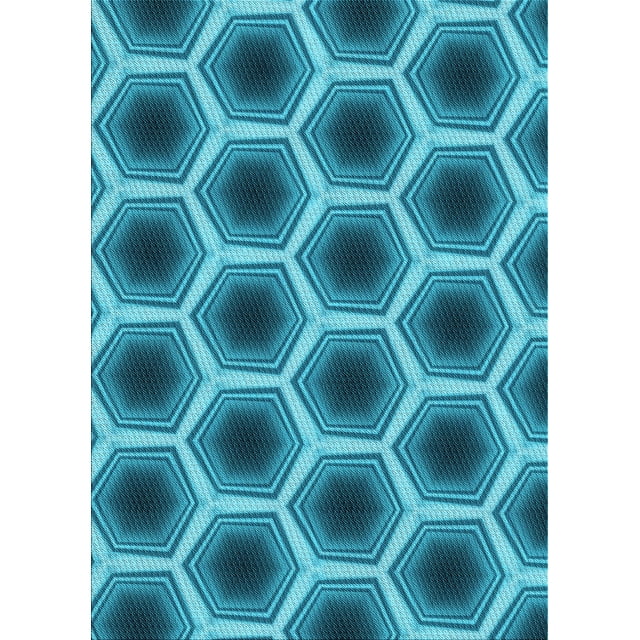 Ahgly Company Machine Washable Indoor Rectangle Transitional Dark Cyan Green Area Rugs, 2' x 5'