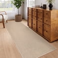 thumbnail image 2 of Garvee 2'x6' Modern Solid Color Runner Rug Minimalist Woven Textured Carpet, Washable Rug Non Slip Low Pile Indoor Mats for Hallway Bedroom Kitchen, Camel, 2 of 6